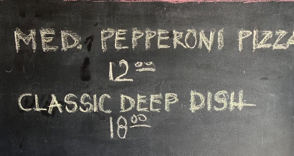 Medium Pepperoni Pizza - 12.00 Classic Deep Dish - 18.00